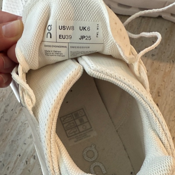 On Cloud Women’s White Sneakers - sz 8 - Picture 2 of 3